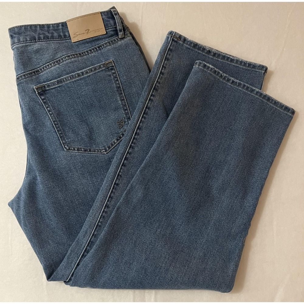 Seven7 Jeans Womens Size 14 Blue Medium Wash Classic Fit Straight Leg Denim